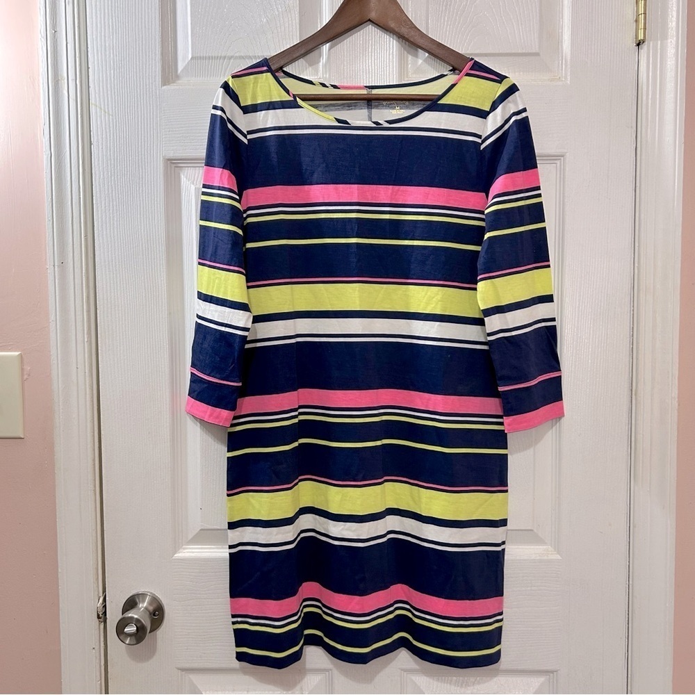 Lilly Pulitzer Women's Sun Stripe Dress NWOT Blue Pink Yellow White Size Medium